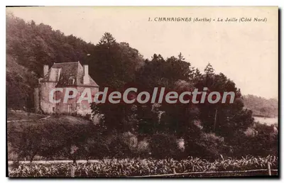 Chahaignes (Sarthe) - La Jaille (Lado Norte) — vista de um castelo à beira de um rio