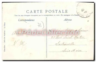 Le Mans — Kaserna Chanzy — 117e de ligne — Rewers