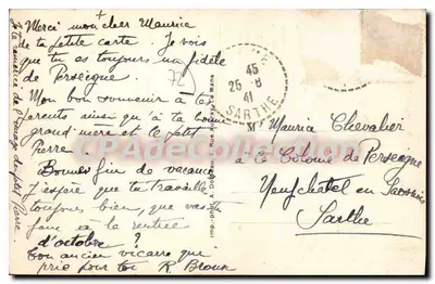 Chahaignes (Sarthe) — Os Margens do Loir — CPAdeCollection — Verso