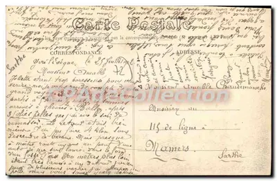 Ballon — Stare zamki i brama — J. Bouveret Le Man — Rewers