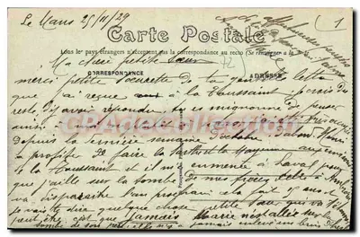 Balão — O Castelo — Edição J. Bonveret, Le Mans, Châteaugay — Verso