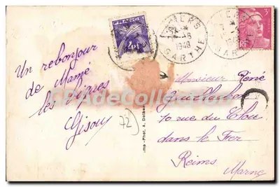 Mamers (Sarthe) — Iglesia de San Nicolás y Plaza Carnot — CPAdeCollection — Reverso