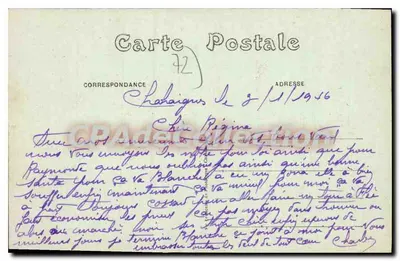 La Chartre-sur-le-Loir — Częściowy widok — J. Bouterse, Chevry-Saint-Mans — Rewers