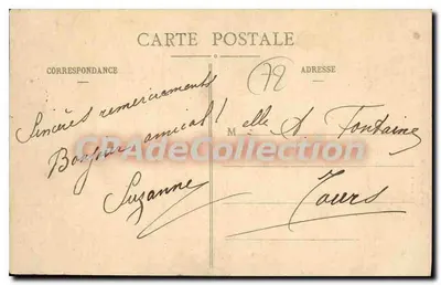 Kolacja dzieci w Sarthe — Wyd. i Fot. J. Bouvaret, Le Mans — numer seryjny nieznany — Rewers