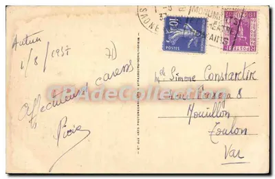 Autun — ogólne widoki z kamienia Couhard — Stara pocztówka deCollection n°29 — Rewers