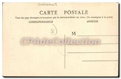 Charollaise — mujer en traje tradicional con un cesto — B. F. Chalon-saône — Reverso