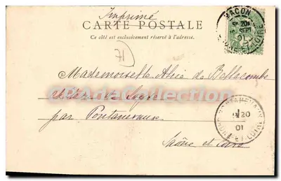Traje Bressan — 19 de setembro de 1901 — Imp. J. A. Dwrand, rue du Pont, Mâcon — Verso