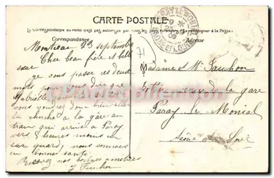 Montceau-les-Mines — Hotel de Ville — Éd. Didier-Viard, Paris-Bazar — Verso
