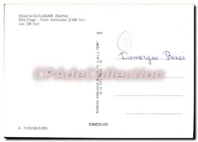 Sillé-le-Guillaume — Jezioro (38 ha) — CIMCOLOR, n° 72.334.00.4655 — Rewers