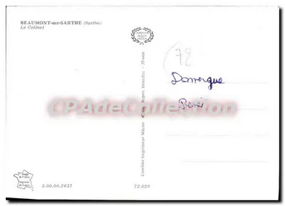 Le Colinet — Beaumont-sur-Sarthe — Editore Combier — Verso