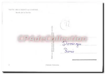 Bordi della Sarthe — Beaumont-sur-Sarthe — Edizione Hérault — Verso