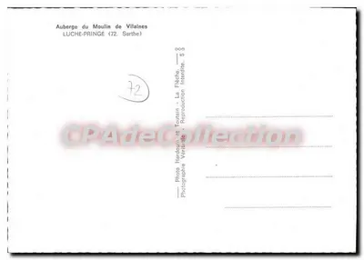Auberge do Moulin de Vilaines — Luche-Pringé (72), Sarthe — Foto Hardouin & Tournin — Verso
