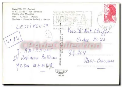 Piscina das Gaivotas — MAMERS (72) — Imprimeur Combier — Verso