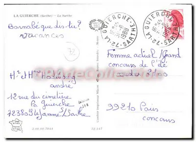 La Guierche (Sarthe) — widok młyna i mostu — Cing — Rewers