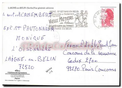 Laigne-en-Belin (Sarthe) — widok z lotu — Wydawnictwo i Drukarnia Comider — Rewers