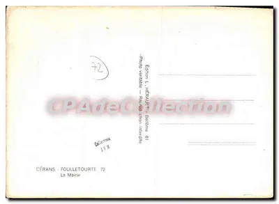 Cérans-Foulletourte — La Mairie — Édition L. Hérauji - Belleme 61 — Rewers