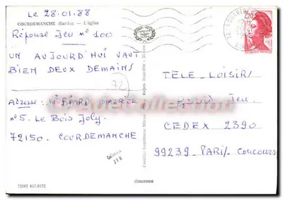Courdemanche — Kościół — Drukarnia Mâcon — Rewers