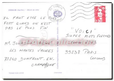 Conlie (Sarthe) — Hotel de Ville — Cing — Verso
