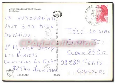 Courcelles-la-Forêt — Zamek — Drukarnia République d'Autre-Création — Rewers