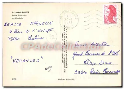 Kirche Saint-Nicolas — 10. Jahrhundert — Éditions de Fusion — Rückseite