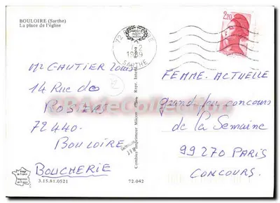 Bouloire (Sarthe) — Praça da Igreja — Impressor Combet — Verso