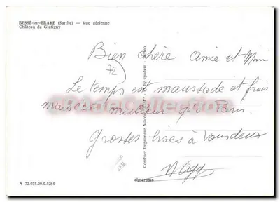 BESSE-sur-BRAYE (Sarthe) — Widok z powietrza Zamek Glatigny — Rewers