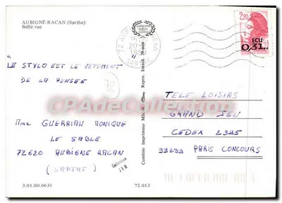 Aubigné-Racan (Sarthe) — Bella vista — Editore Maçon — Verso