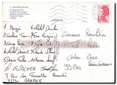 RUAUDIN — Sarthe — Bilhete postal antigo de Coleção — Verso
