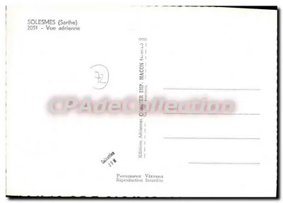 Solemes (Sarthe) — Vista aérea — Éditions Aériennes Comper Imp. Maccon — Verso