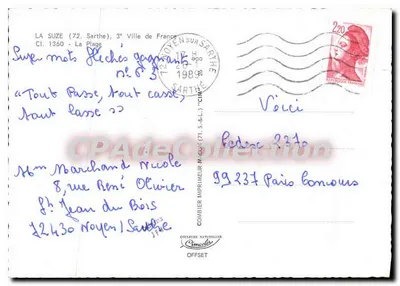 Praia de La Suze — Sarthe — editor Combiérier Naturelles — Verso