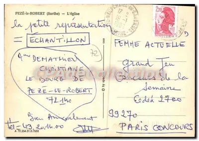 Pezé-le-Robert (Sarthe) — A Igreja — Editor não visível — Verso