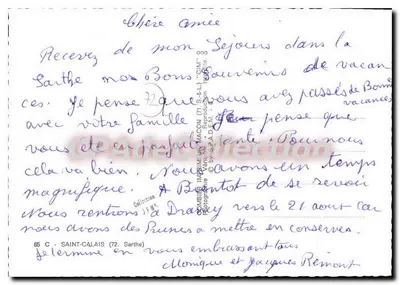 St-Calais (Sarthe) — collage de paisagens e brasão — editor desconhecido — Verso