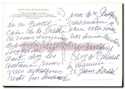 St Jean d'Assé — vista panorâmica — Jipécolor, n°72 — Verso