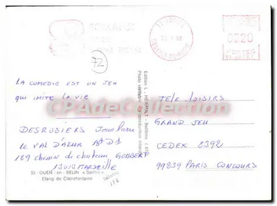 Etang de Clairefontaine — St-Ouen-en-Belin, Sarthe — Wydawnictwo L. HERMAULT — Rewers
