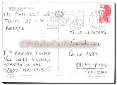 Castelo do Val — Saint-Rémy-du-Val (Sarthe) — CPAdeCollection — Verso