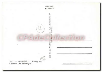 Mamers - O Lago do Castelo de Perseigne — Cores Naturais, n°1641 — Verso