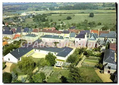 Mansigne (Sarthe) — vista aérea do vilarejo e de seus jardins — Edições Saint-Maur (94)