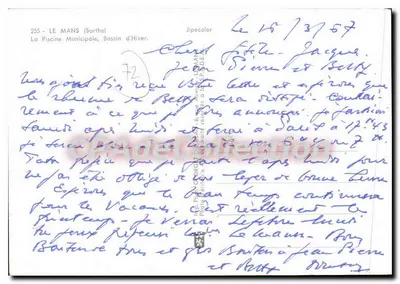 A Piscina Municipal, Piscina de Inverno — Le Mans (Sarthe) — Jipécolor — Verso