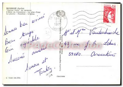 Mansigné — widok panoramiczny — Combier Imprimeur Mâcon — Rewers