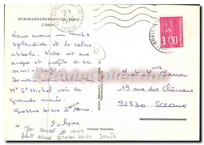 Marolles-les-Braults — A Igreja — Edição Hérald, França — Verso