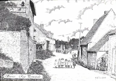 Voivres - Rue Principale — desenho a pena por Maillard