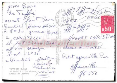 Zamek w Tuffé — Widok z powietrza — Wydawca Wydawca Magon (72-6-1) — Rewers