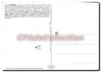 Sarthe — N° 72 — Editor J.P. Pinchon — Verso