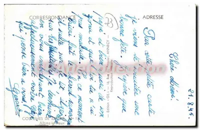 Kobieta w stroju tradycyjnym — Szwajcaria — Wydawnictwo « Gil » — Rewers