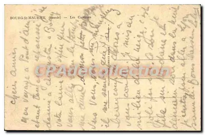 Bourg-Saint-Maurice — As Casernas — Helio-Graphie Combiet Magon — Verso