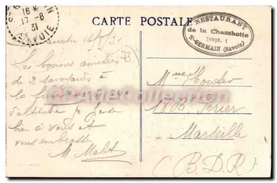 Arredores de AIX-LES-BAINS — A Chambotte e o Lago do Bourget — coleção Lansard — Verso