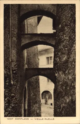 Conflans - Rua Velha — vista das arcos em pedra — série 12307