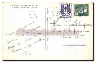 Mont Corbier i Ouillon — Savoie — Foto J. Léger — Rewers