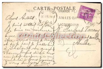 Grand Hôtel Beauséjour — Challes-les-Eaux — Savoie Tourisme — n° 1069 — Verso