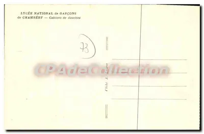 Cabines de chuveiros — Liceu Nacional de Garçons de Chambéry — editor Chalé J. Laidoun — Verso
